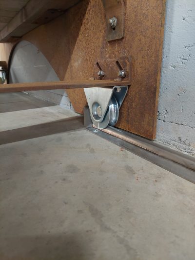 Escalier coulissant sur rail