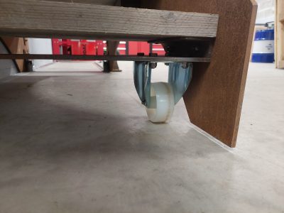 Escalier coulissant sur rail