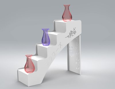 Support fleurs escalier